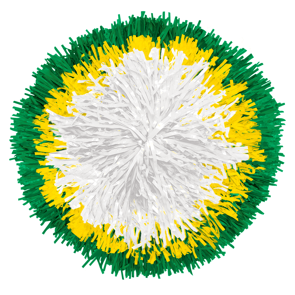Custom Plastic Narrow Streamer Poms: Bullseye