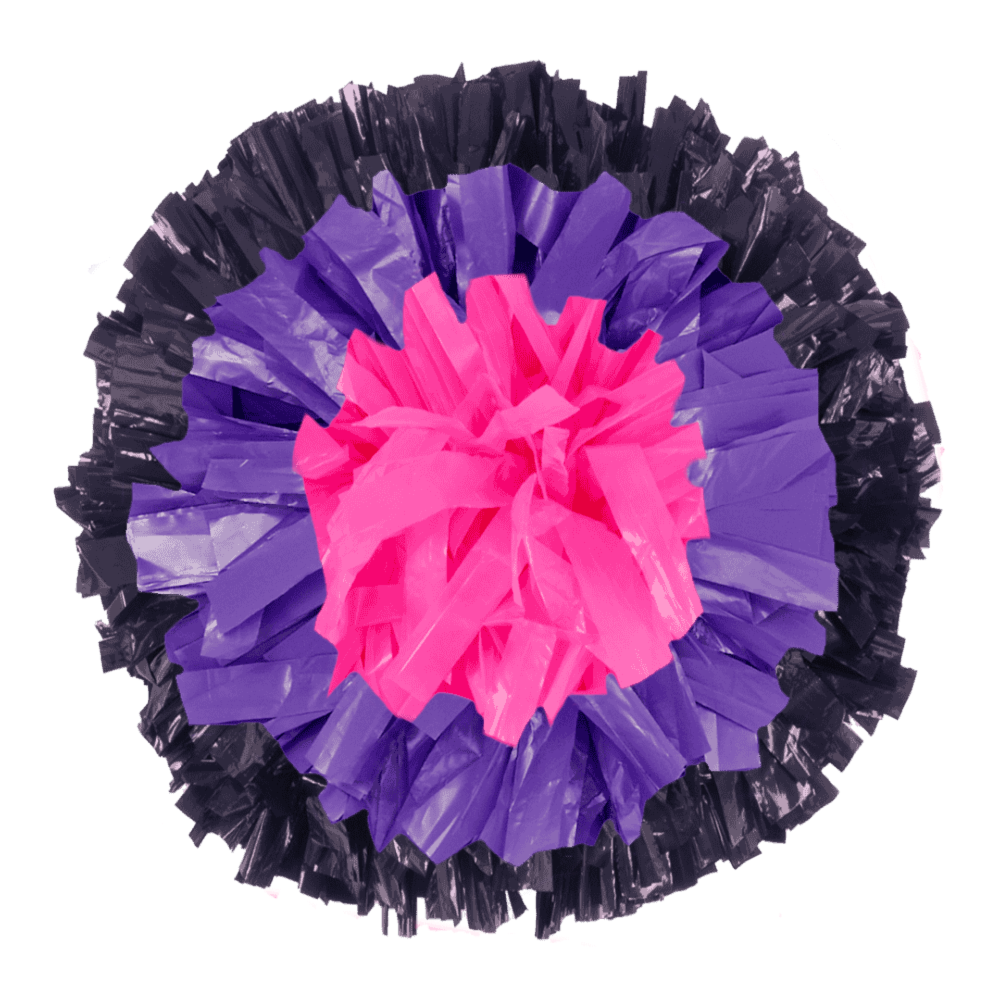 Custom Bullseye Plastic Show Poms