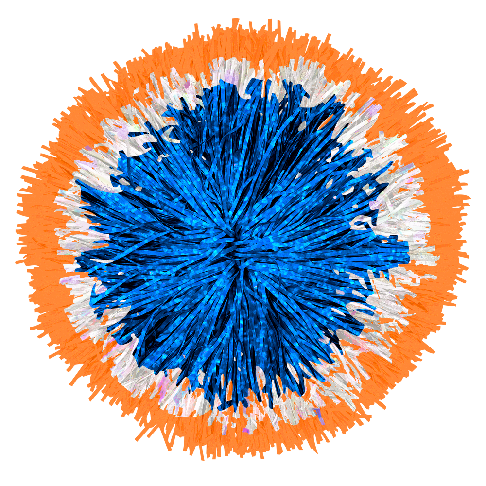 Custom Specialty Narrow Streamer Poms: Bullseye