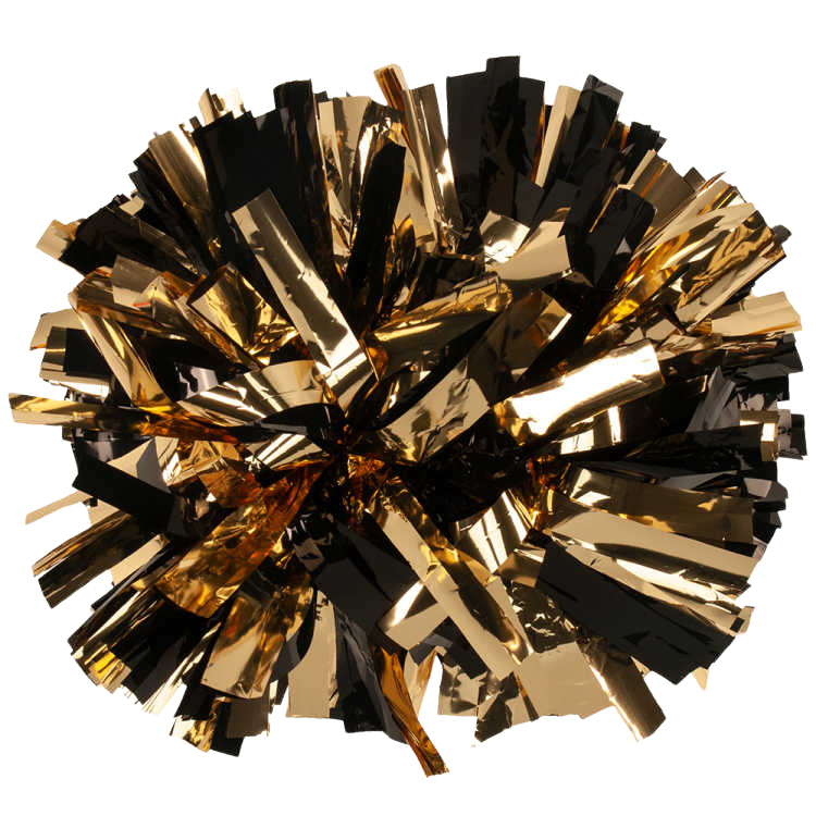 Black and Gold metallic 2 color pom