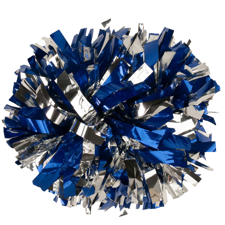 Blue and Silver 2 color metallic pom