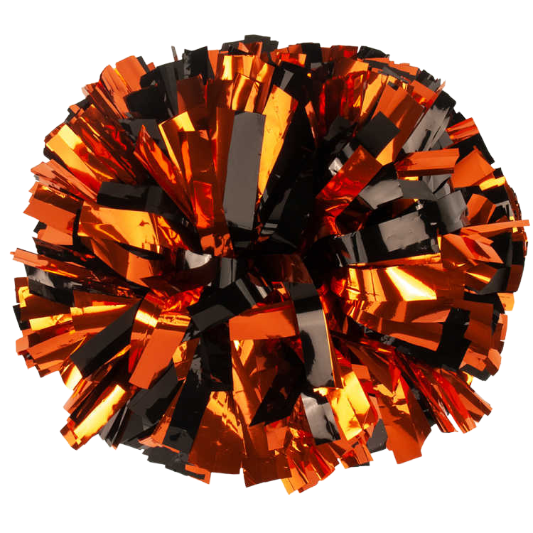 Black and Orange 2 color metallic pom