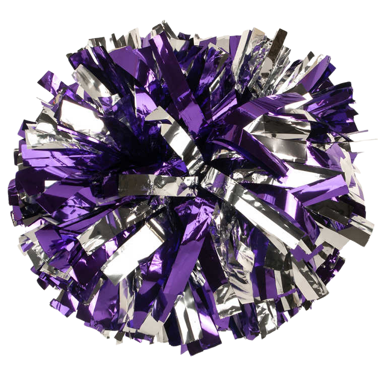 Purple and Silver 2 color metallic pom