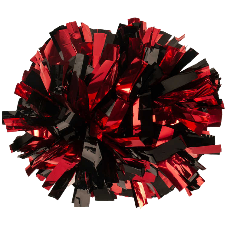 Black and Red 2 color metallic pom