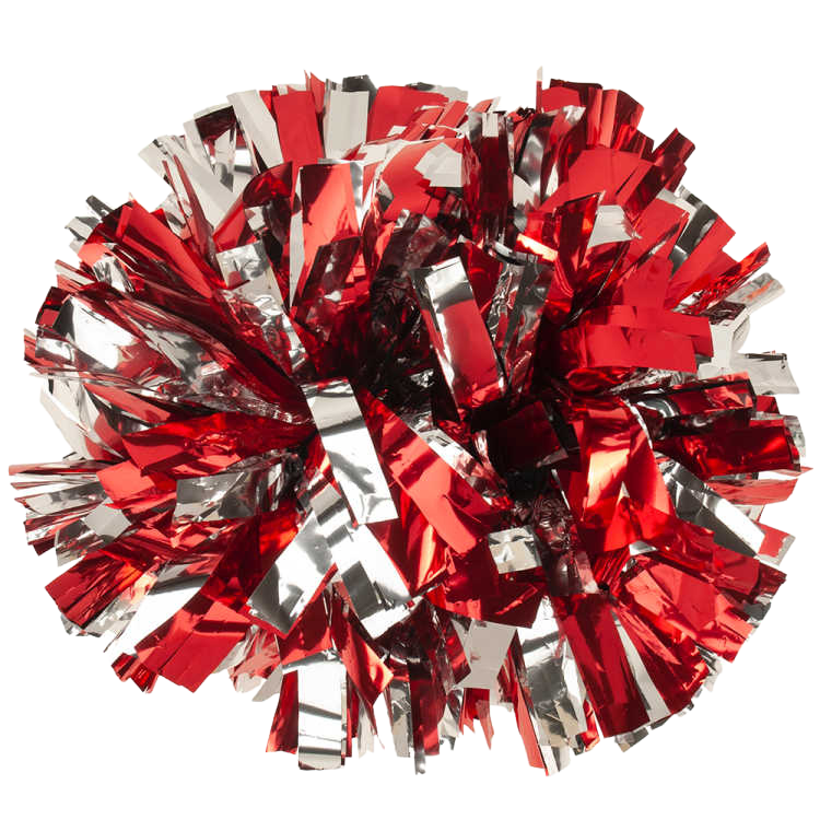Red and Silver 2 color metallic pom