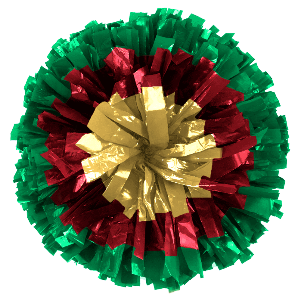 Custom Bullseye Metallic Show Poms