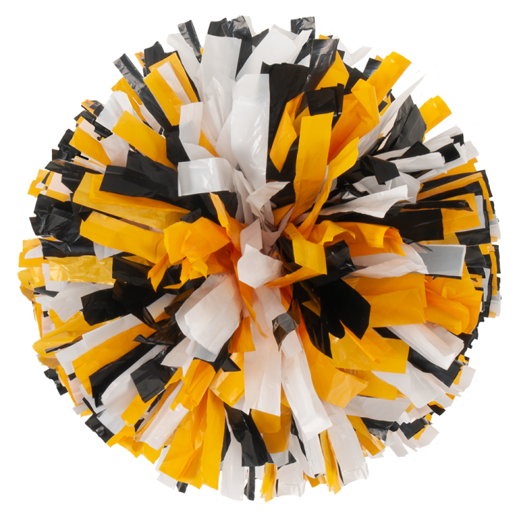 Black, White, Bright Gold plastic lite pom
