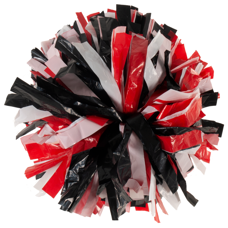 Black, White, Red plastic lite pom
