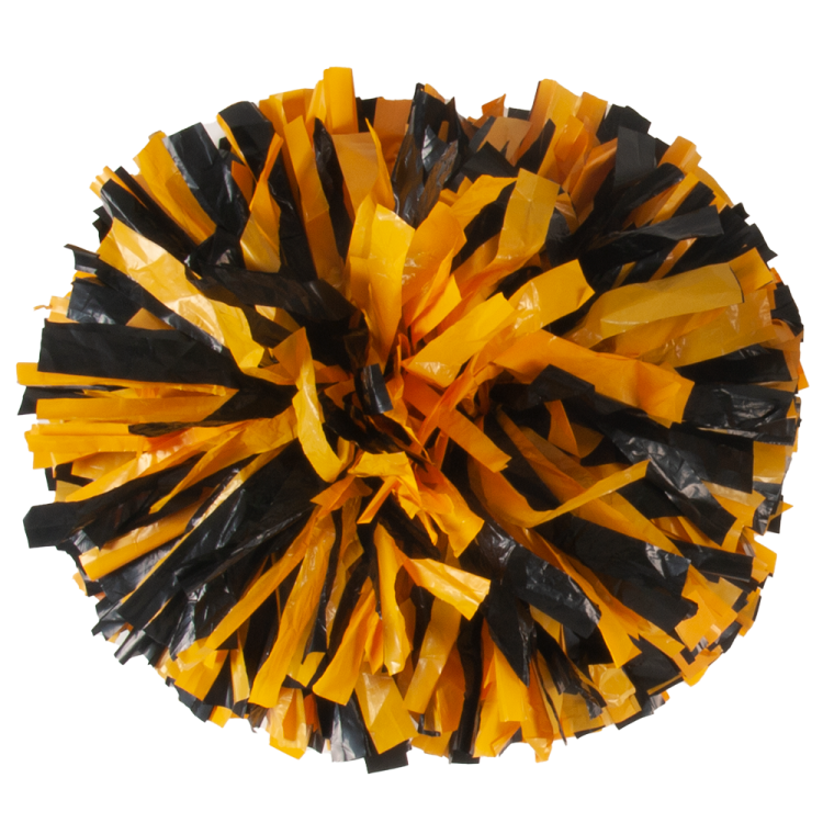 Black and Bright Gold 2 color plastic pom