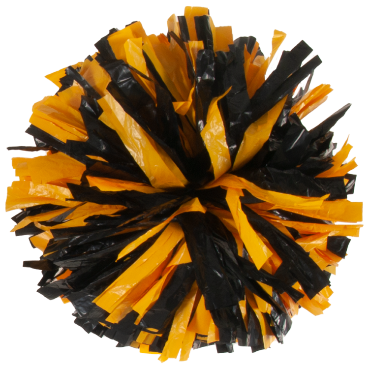 Black and Bright Gold plastic lite pom