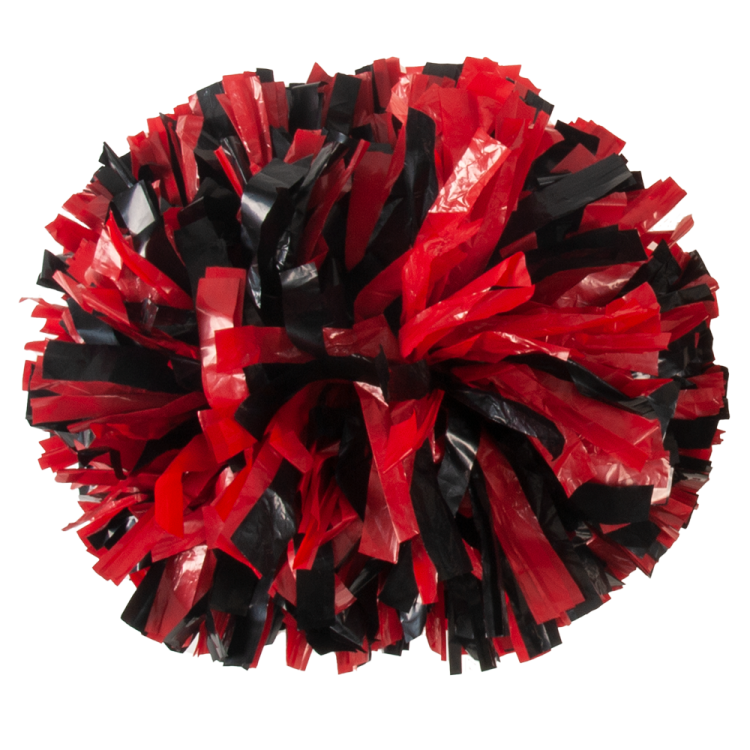 Black and Scarlet Red 2 color plastic pom