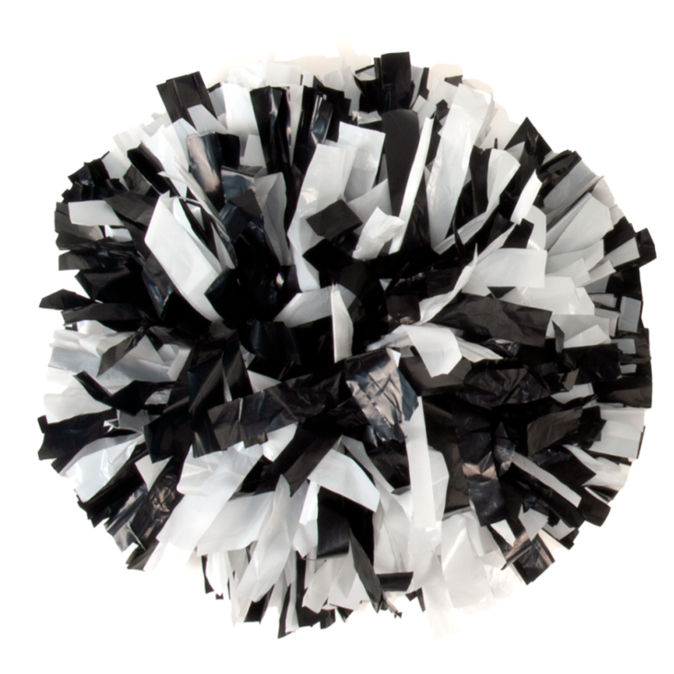 Black and White 2 color plastic pom
