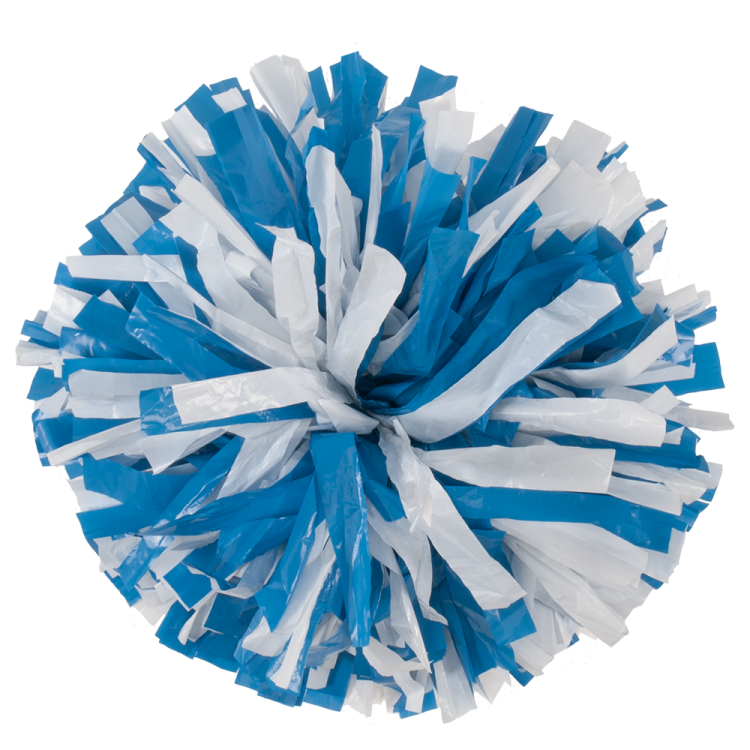 Columbia Blue and White plastic lite pom