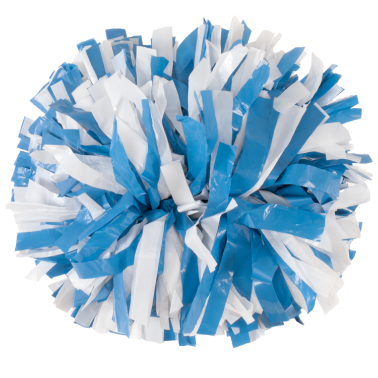 Columbia Blue and White 2 color plastic pom