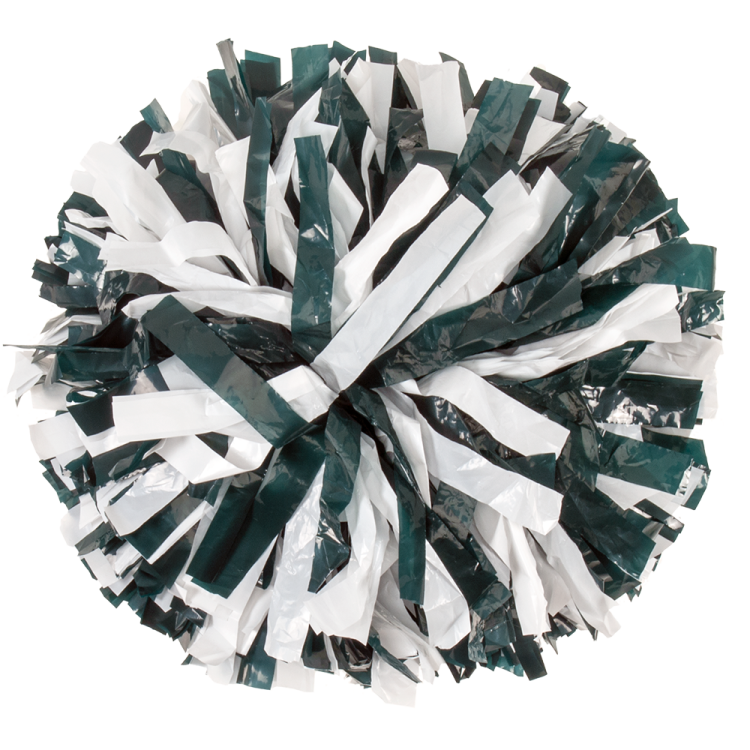 Forest Green and White 2 color plastic pom