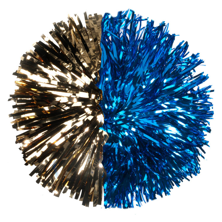Custom Metallic Narrow Streamer Poms | Half & Half