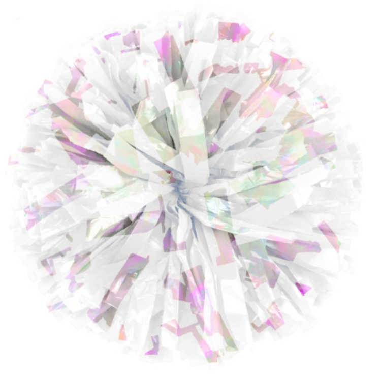 White & Iridescent Flash Pom Balls (E-Z Order)