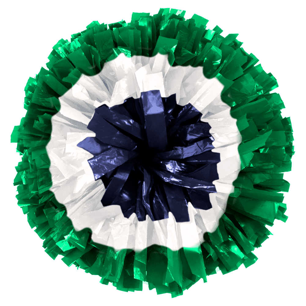 Custom Bullseye Metallic Show Poms