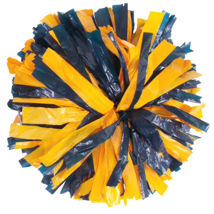 Navy Blue and Bright Gold plastic lite pom