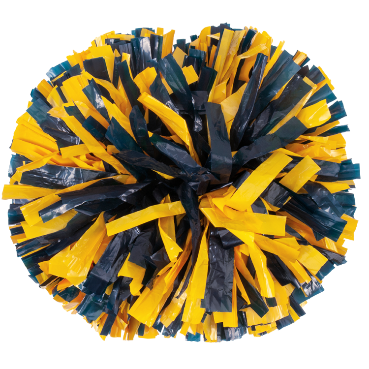 Navy Blue and Bright Gold 2 color plastic pom