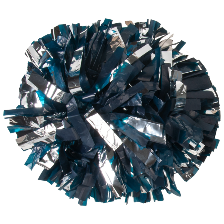 Navy Blue with Silver flash pom