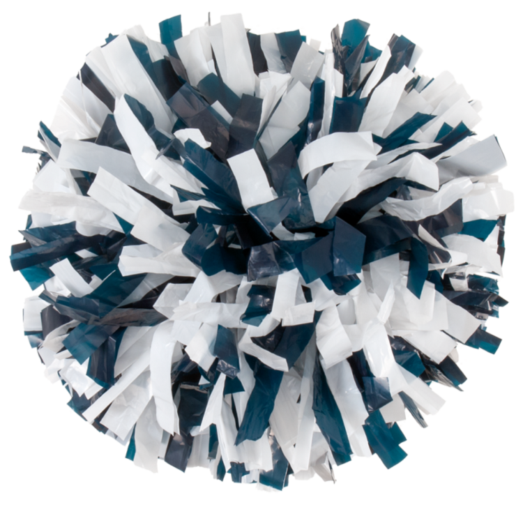 Navy and White 2 color plastic pom