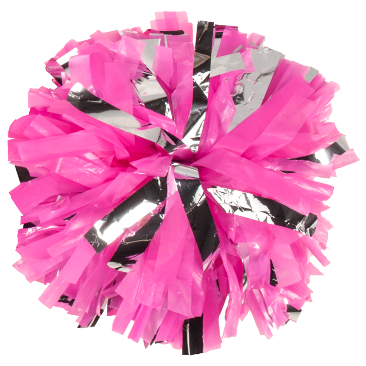 Neon Pink with Silver flash lite pom