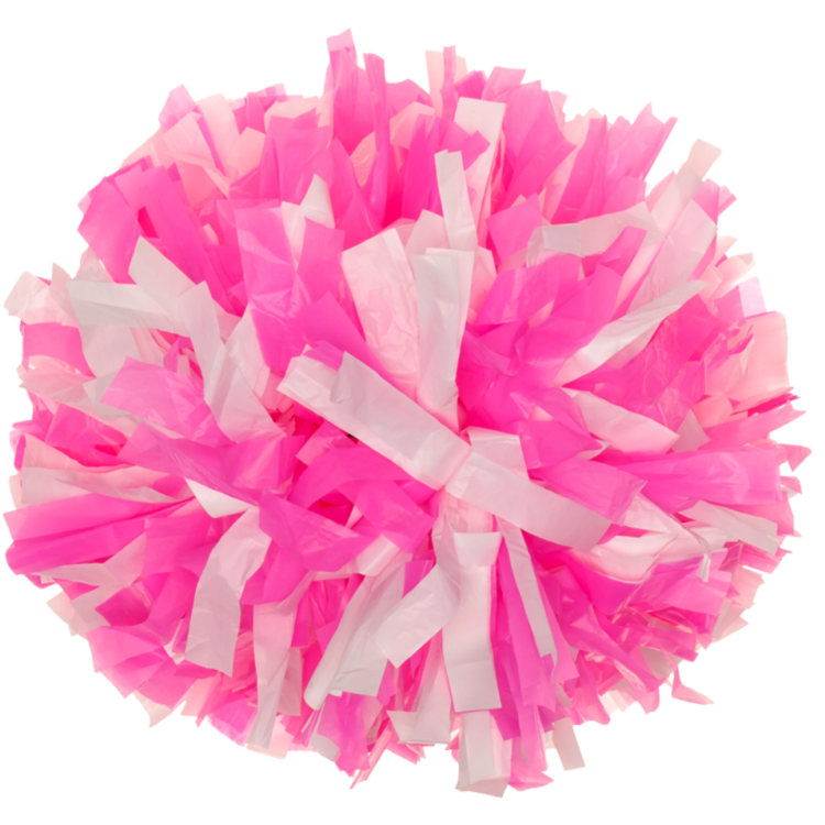 Neon Pink and White 2 color plastic pom