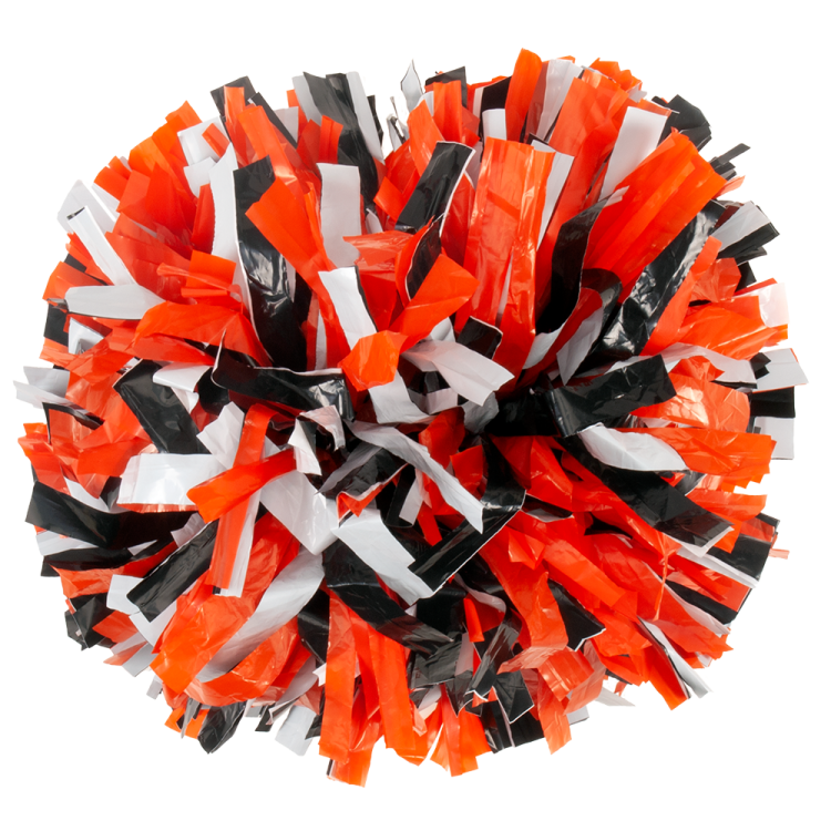 Orange, Black, and White 3 color plastic pom