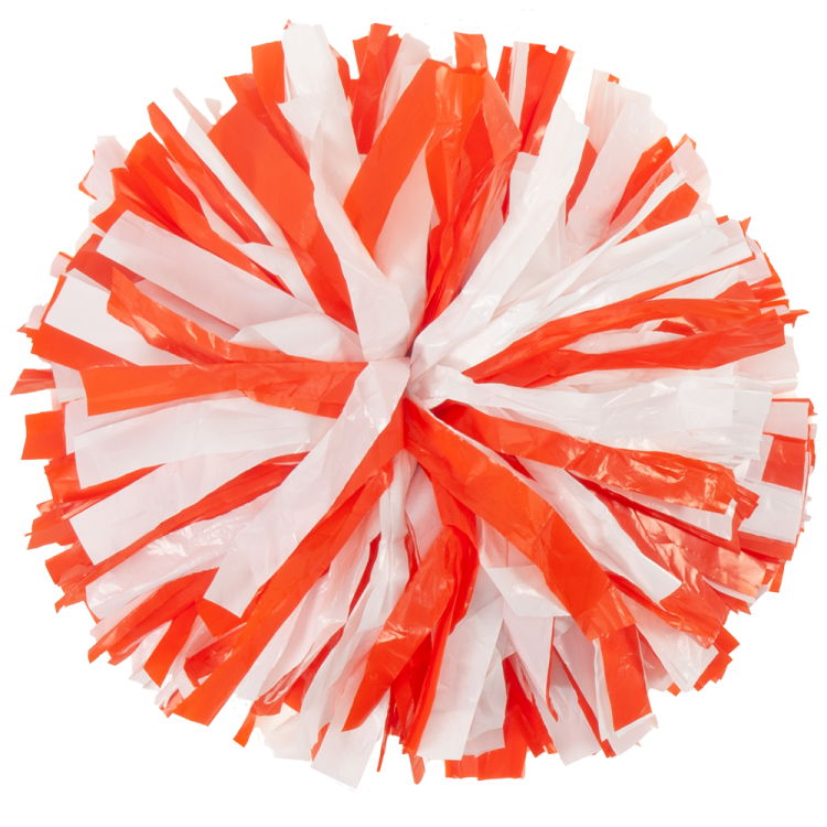 Orange and White plastic lite pom