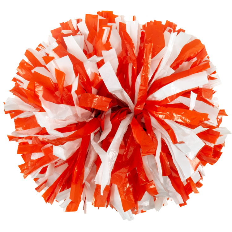 Orange and White 2 color plastic pom