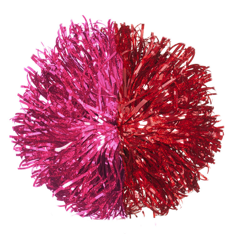 Custom Specialty Material Narrow Streamer Poms | Half & Half