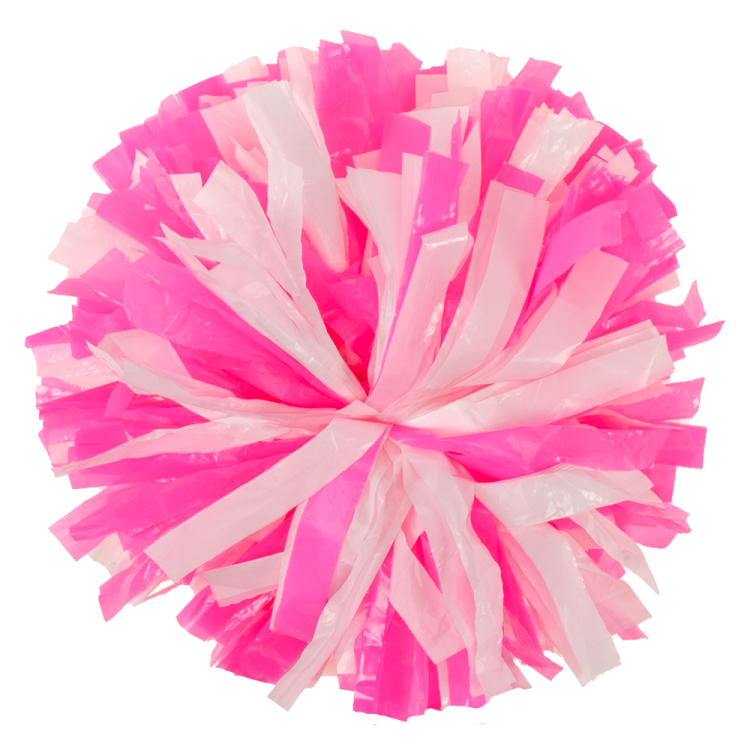 Neon Pink and White plastic lite pom