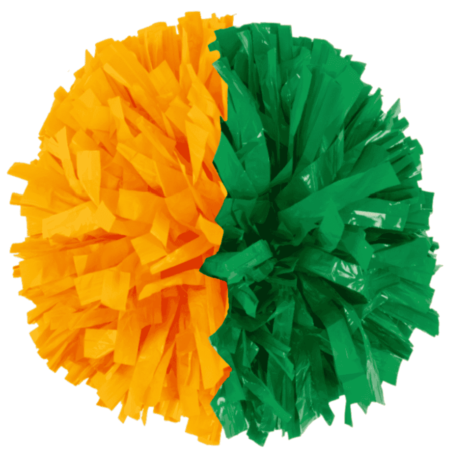 Custom Half & Half Plastic Junior & Lite Show Poms