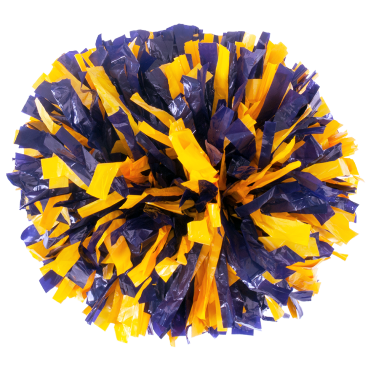Purple and Bright Gold 2 color plastic pom