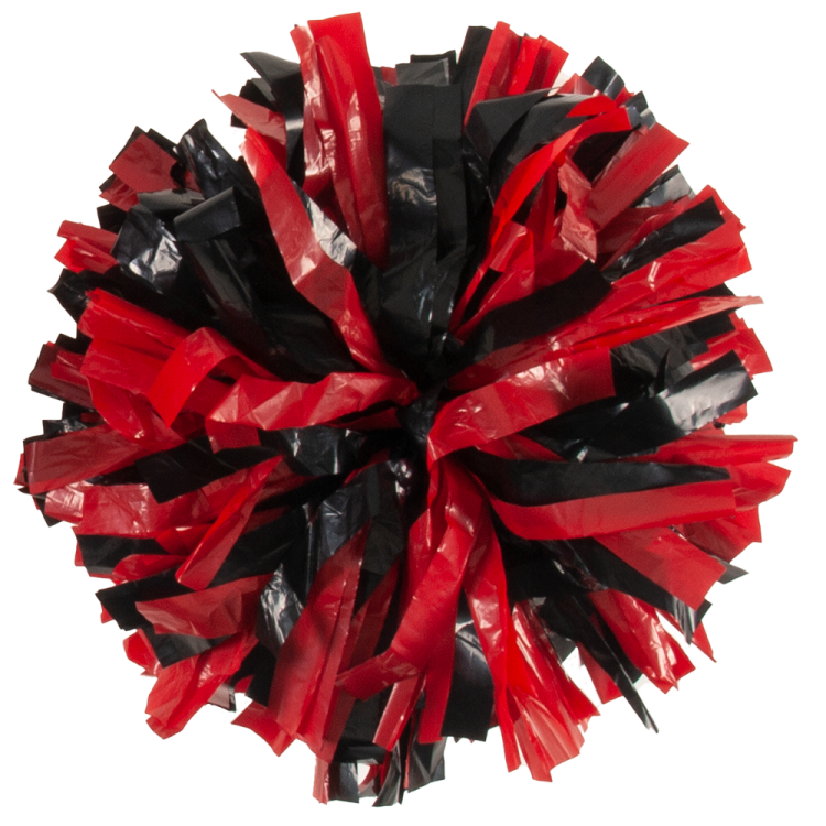 Scarlet Red and Black plastic lite pom