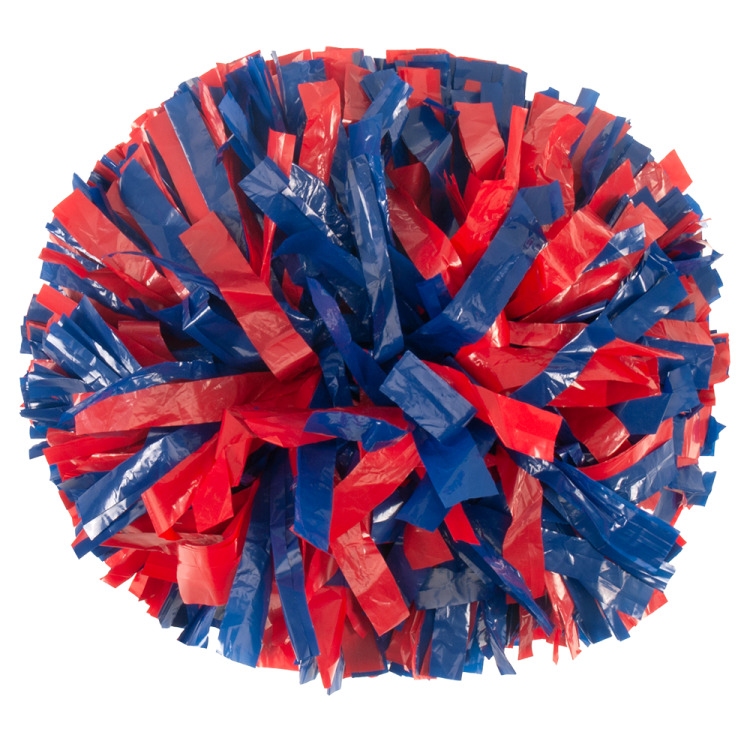 Royal Blue and Scarlet Red 2 color plastic pom