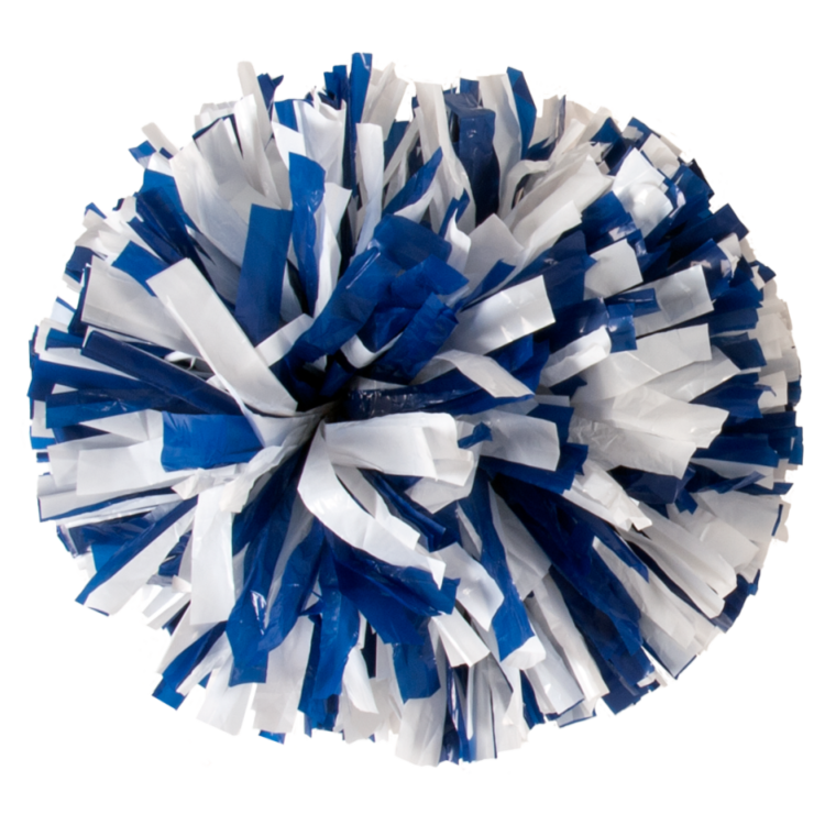 Royal Blue and white 2 color plastic pom