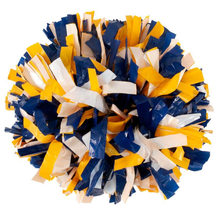 Royal Blue, Bright Gold, and White 3 color plastic pom