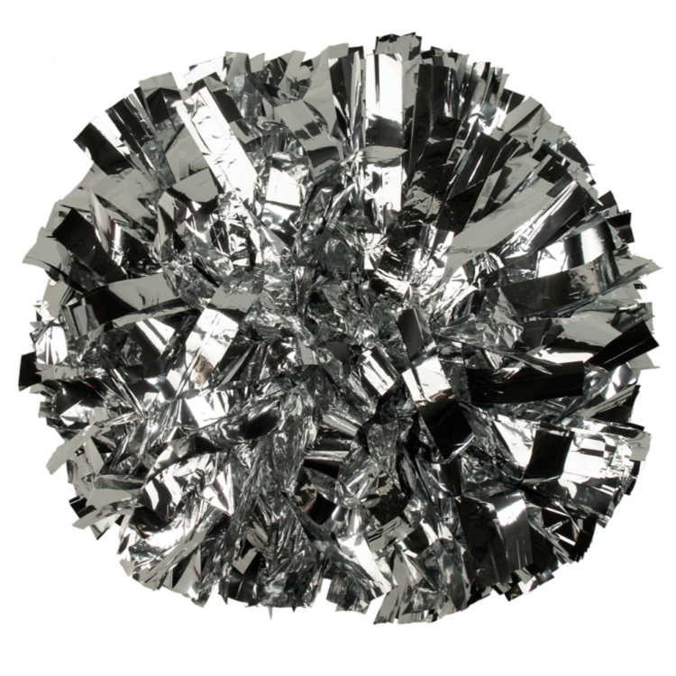 Silver metallic pom