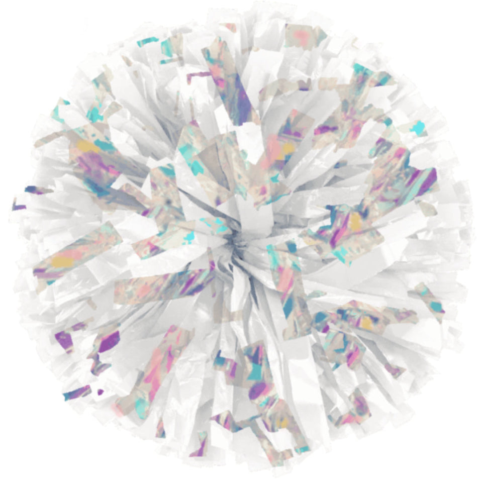 E-Z Order! White Plastic with Laser Flash Junior & Lite Poms
