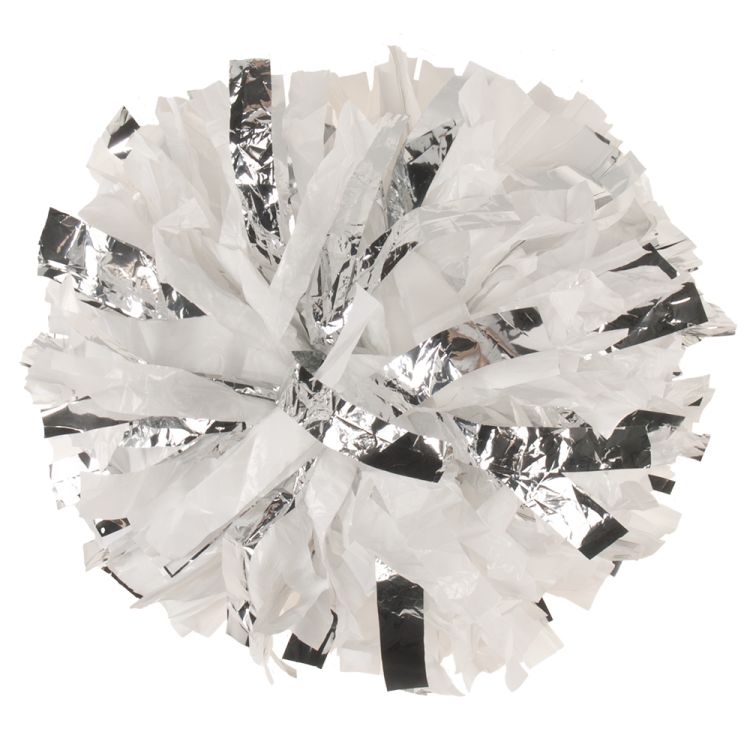 White with silver flash lite pom