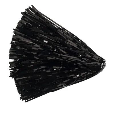 Black metallic rooter pom streamers