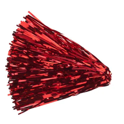 Red metallic rooter pom streamers