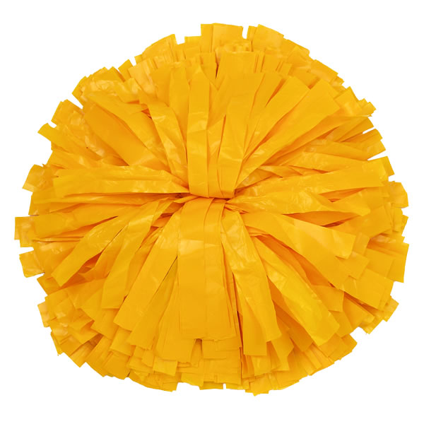 bright gold Wet Look pom pom for dance and cheerleading performances