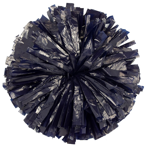 Navy Blue Wet Look pom pom for cheerleading and dance perfomances