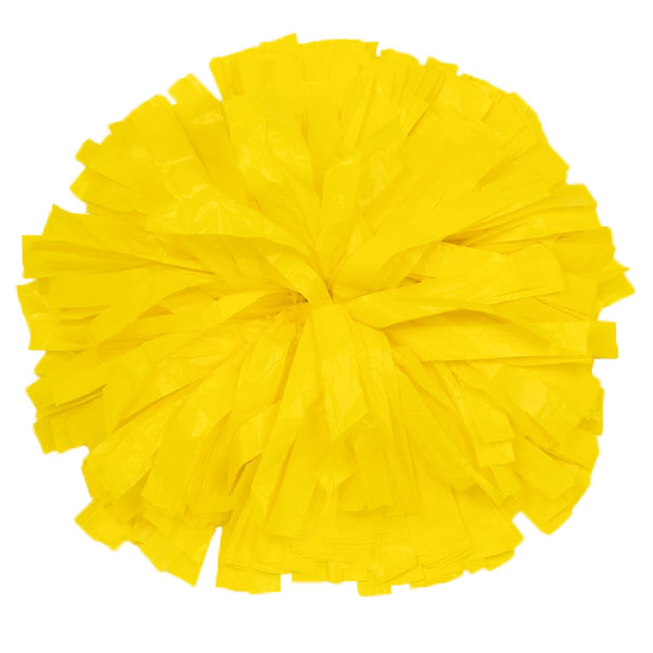 yellow plastic pom pom for dance and cheerleading performances