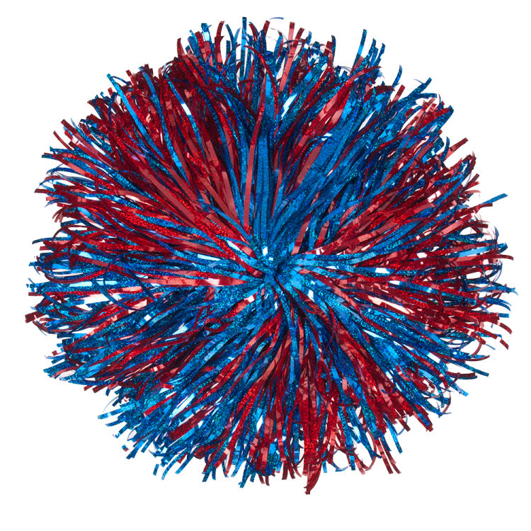 Custom Specialty Material Narrow Streamer Poms | Solid, 2-Color, 3-Color