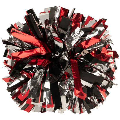 Black, Red, and Silver 3 color metallic pom