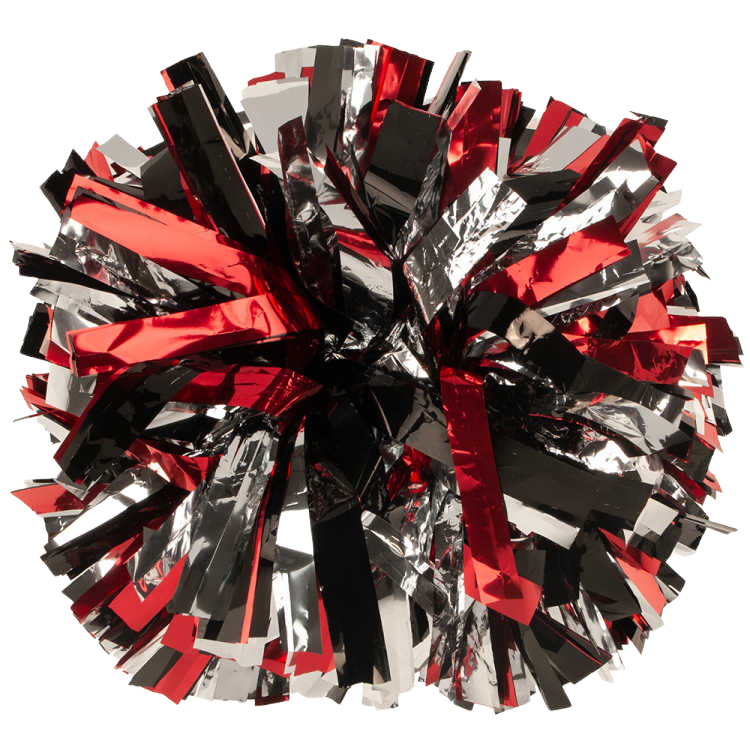 Black, Red, and Silver 3 color metallic pom